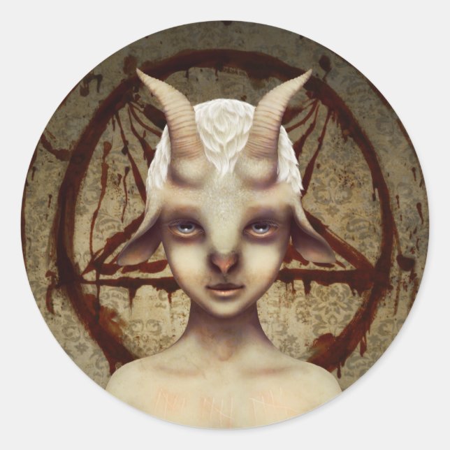 REDONDA PEGATINA PETIT BAPHOMET (Anverso)