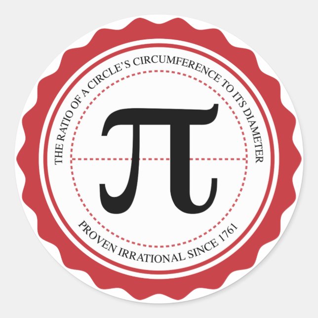 Redonda Pegatina Pi Seal (Anverso)