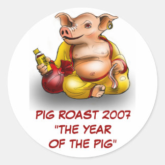 Redonda Pegatina PIG ROAST 2007