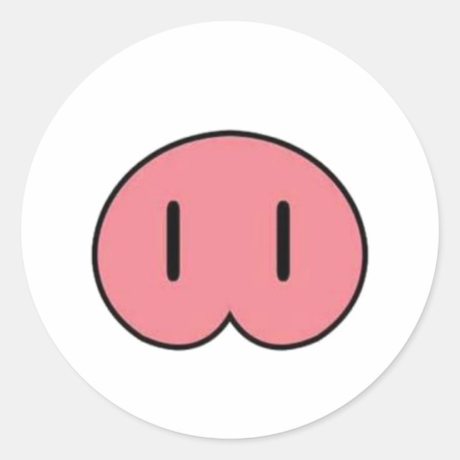 Redonda Pegatina Pig Snout (Anverso)
