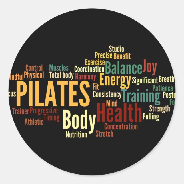 REDONDA PEGATINA PILATES (Anverso)