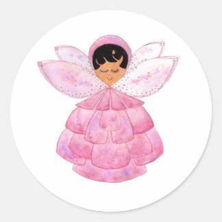 Redonda Pegatina Pink Peony Pixie