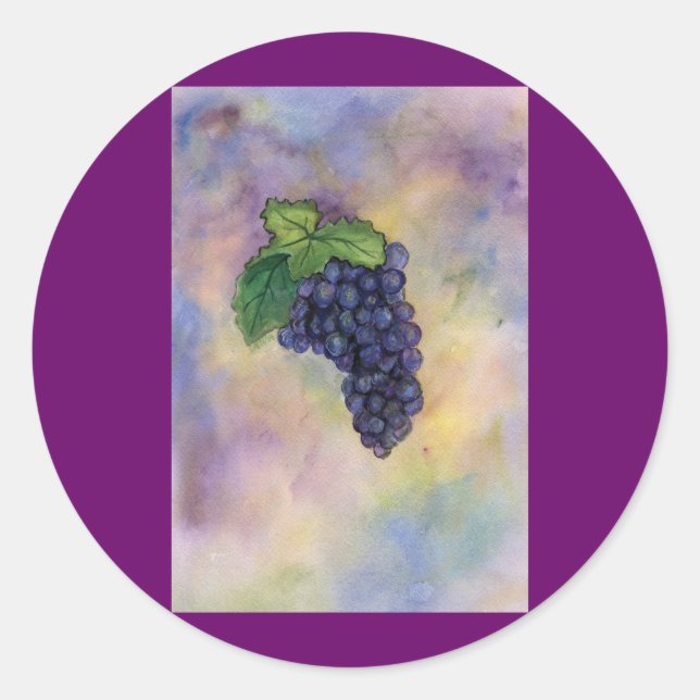 Redonda Pegatina Pinot Noir Wine Grapes (Anverso)
