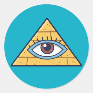 Redonda Pegatina pirámide iluminada