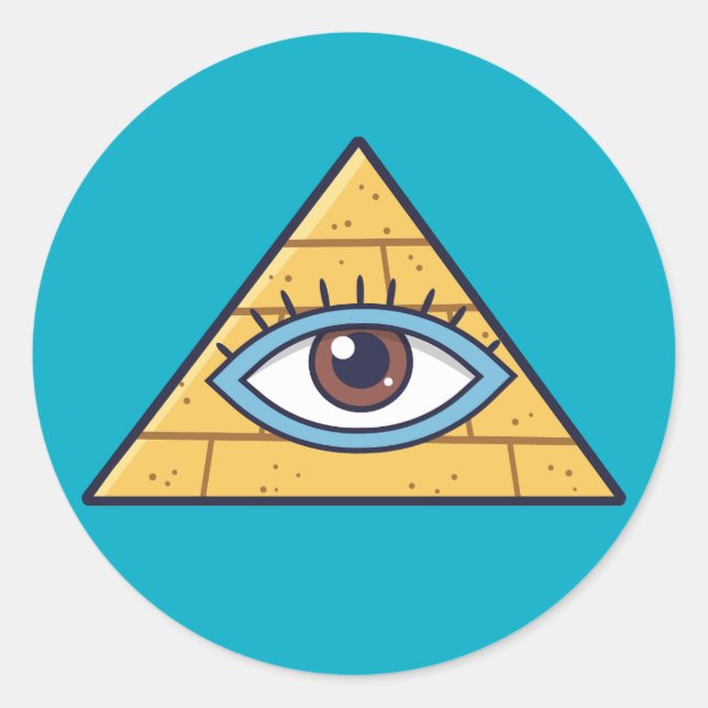 Redonda Pegatina pirámide iluminada (Anverso)