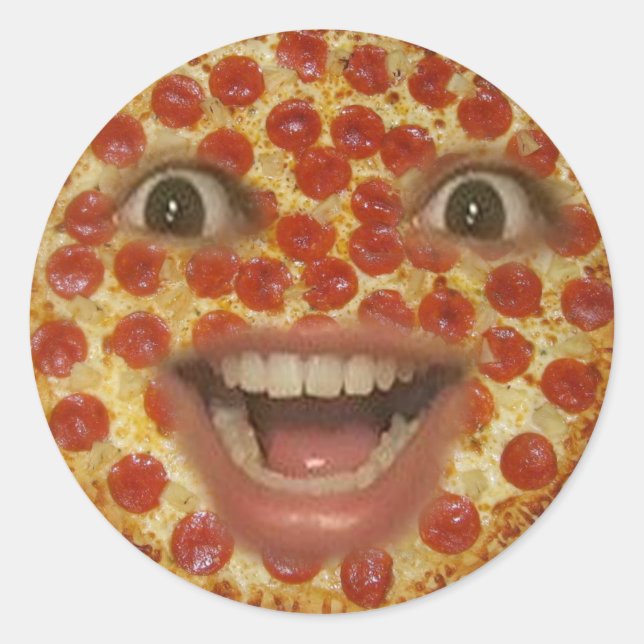 Redonda Pegatina Pizza Face (Anverso)