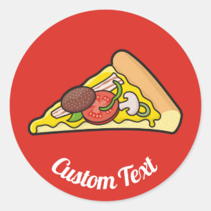 Redonda Pegatina Pizza Slice