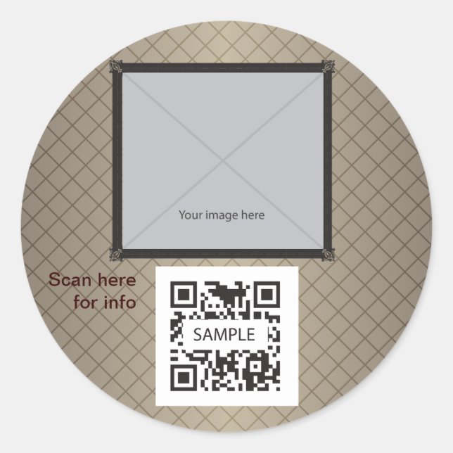 Redonda Pegatina Plantilla genérica Brown (Anverso)