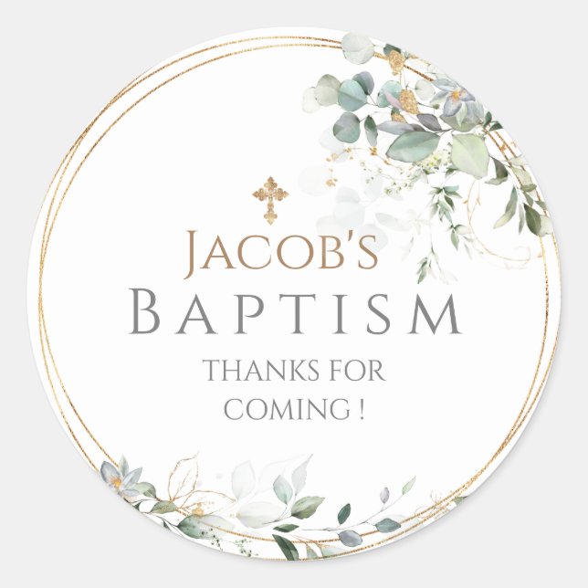 Redonda Pegatina Plaza Eucalyptus Square (Anverso)