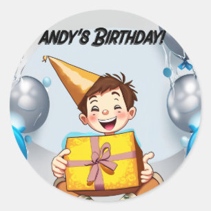 Redonda Pegatina por el cumpleaños del niño