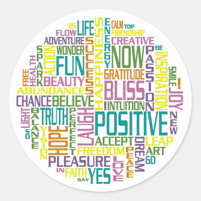 Redonda Pegatina positivo (Anverso)