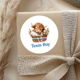 Redonda Pegatina Preppy Bull o Heifer Team Boy