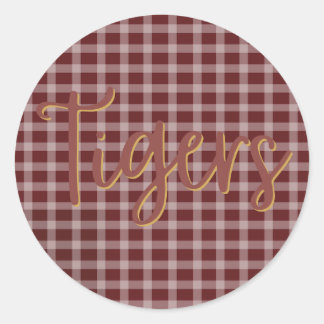 Redonda Pegatina Preppy Orgullo de Tigre