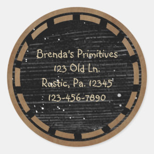 Redonda Pegatina Primitive Wood Look