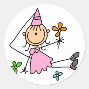 Redonda Pegatina Princesa Real Rosa