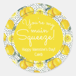 Redonda Pegatina principal de Squeeze Lemon Valentine