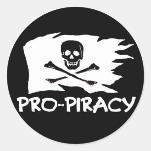 Redonda pegatina "Pro Pirate"