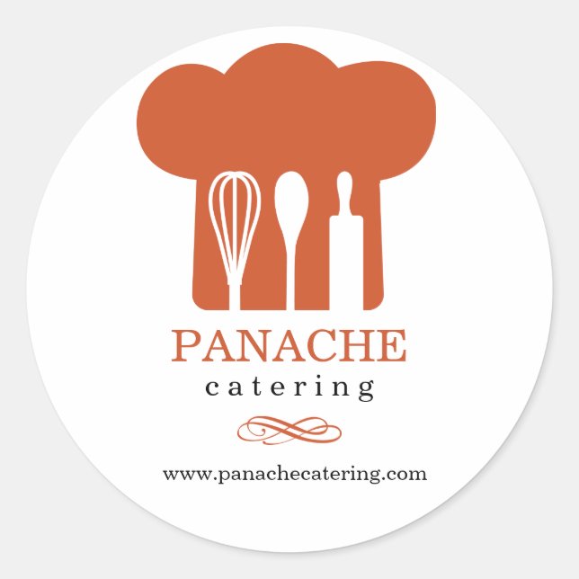 Redonda Pegatina promocional de Gorras de chefs (Anverso)