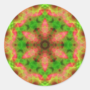 Redonda Pegatina Psicodélico Geométrico Furo Weave