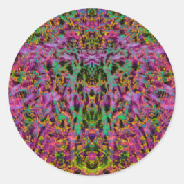 Redonda Pegatina Psychedelic Starburst