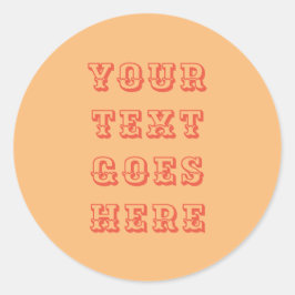 Redonda PEGATINA puede cambiar el texto aquí