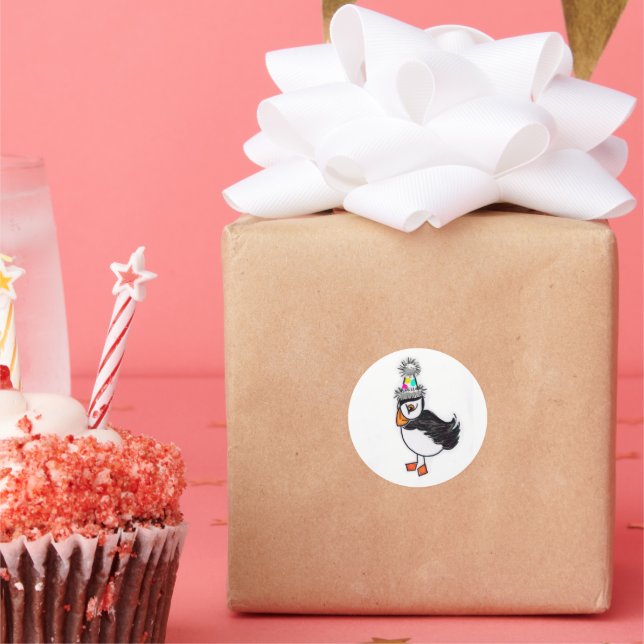 Redonda Pegatina Puffin (Fiesta)