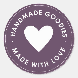 Redonda Pegatina Purple Handmade Goodies