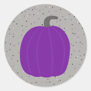 Redonda Pegatina Purple Pumpkin