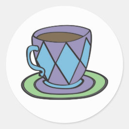 Redonda Pegatina Purple Teacup