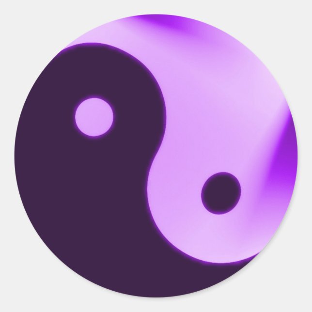 Redonda Pegatina Purple Yin yang (Anverso)