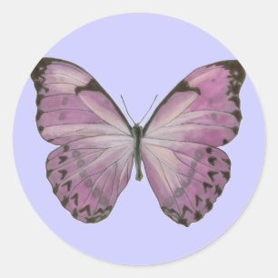 Redonda Pegatina púrpura de la mariposa
