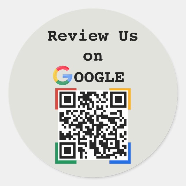 Redonda Pegatina QR de Smart Google Review (Anverso)