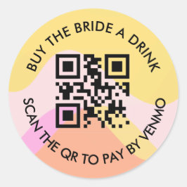 Redonda Pegatina QR/Venmo de Despedida de Soltera Divertid