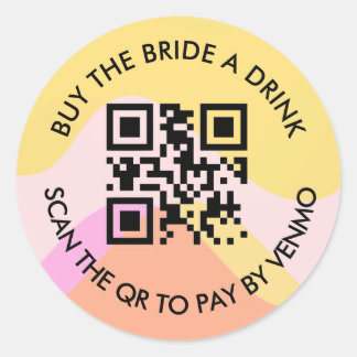 Redonda Pegatina QR/Venmo de Despedida de Soltera Divertid