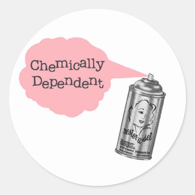 Redonda Pegatina químicamente dependiente (Anverso)