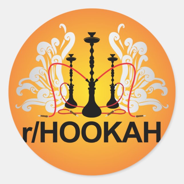 Redonda pegatina r/Hookah (Anverso)