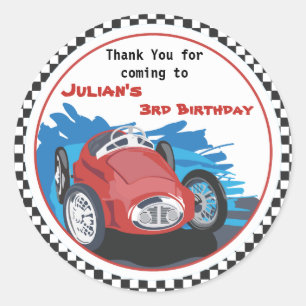 Redonda Pegatina Race Car