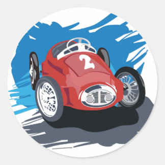 Redonda Pegatina Race Car