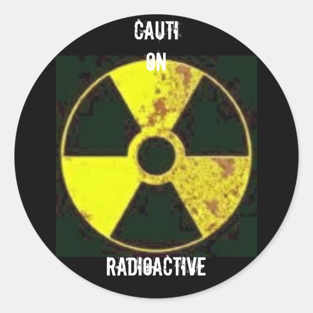 Redonda Pegatina radiactivo (Anverso)