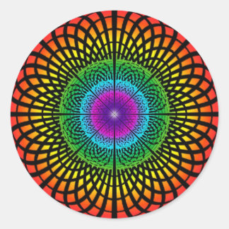 Redonda Pegatina Rainbow Mandala