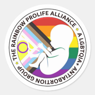 Redonda Pegatina Rainbow ProLife