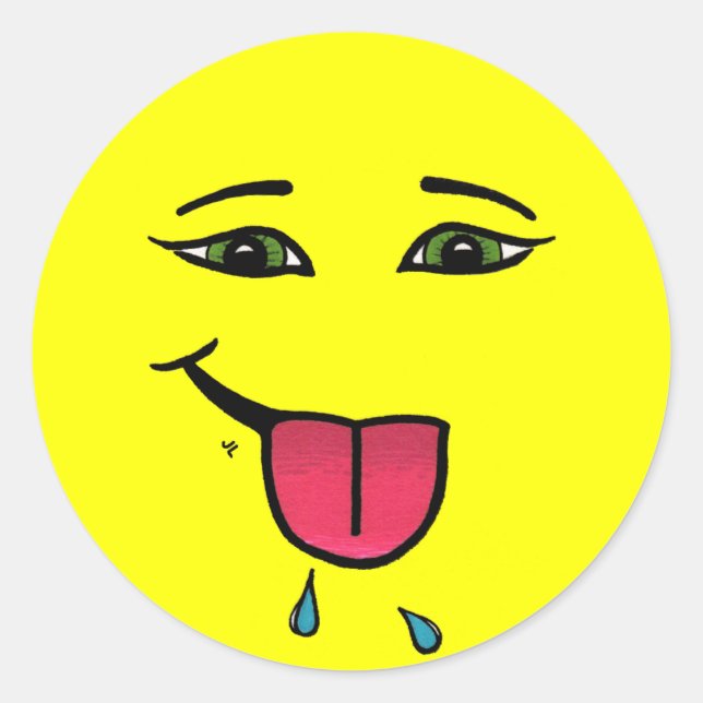 Redonda Pegatina Raspberries (Anverso)