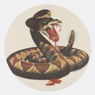 Redonda Pegatina Rattlesnake