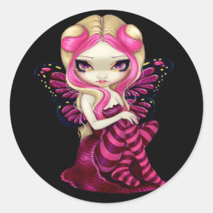 Redonda pegatina "Rayo rosa"