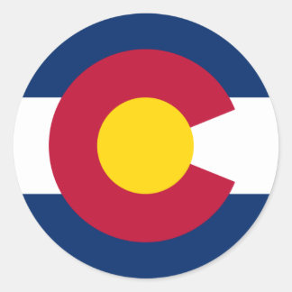 Redonda Pegatina rectangular de bandera de Colorado