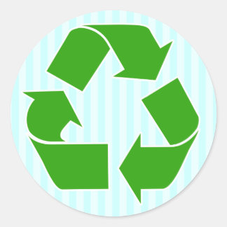 Redonda Pegatina ReCycle con franjas azules
