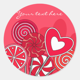 Redonda Pegatina Red Lollipop