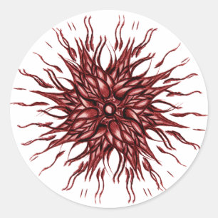Redonda Pegatina Red Sun