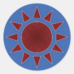 Redonda Pegatina Red Sun