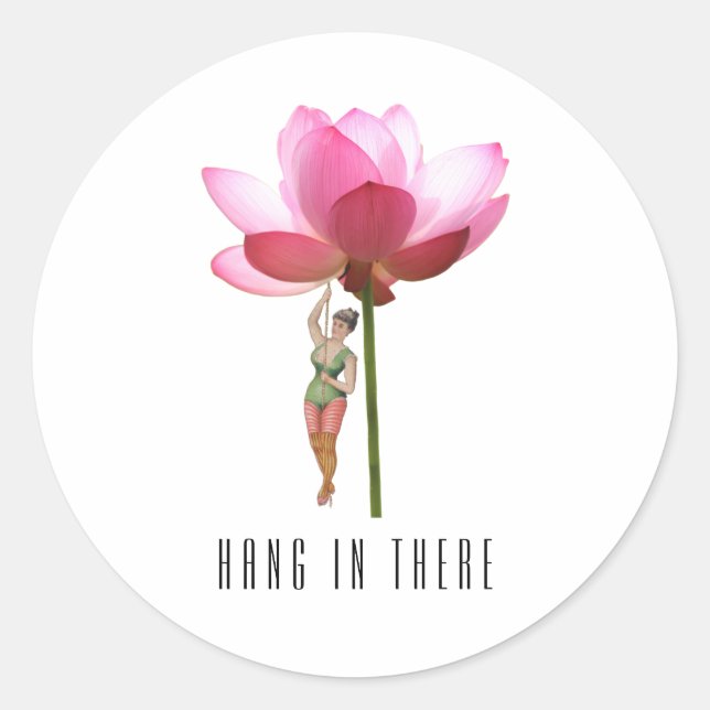 Redonda Pegatina redondeado clásico blanco negro rosado (Anverso)